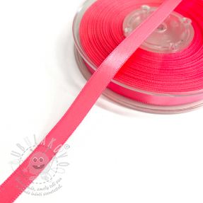 Kétoldalas szatén szalag 9 mm neon pink