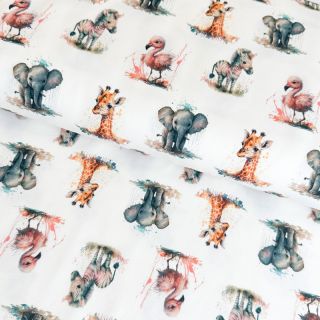 Jersey Safari babies white digital print