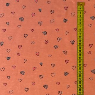 Jersey Cute hearts peach digital print