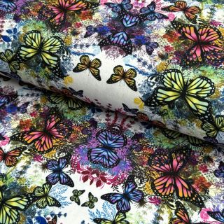 Jersey VISCOSE LYCRA HEAVY Butterflies design A digital print