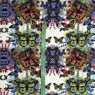 Jersey VISCOSE LYCRA HEAVY Butterflies design A digital print