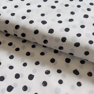 Pamutvászon Draw dots Snoozy white