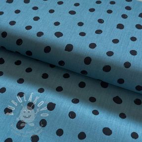 Pamutvászon Draw dots Snoozy steel blue