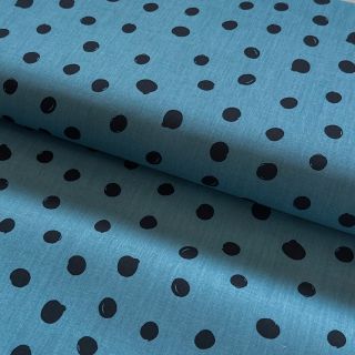 Pamutvászon Draw dots Snoozy steel blue