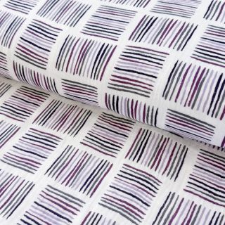 Dupla géz/muszlin Square stripes Snoozy violet