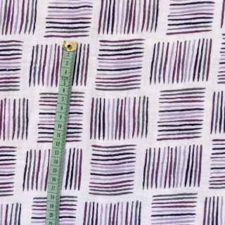 Dupla géz/muszlin Square stripes Snoozy violet