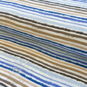Dupla géz/muszlin Small stripes Snoozy old blue