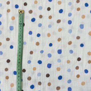 Dupla géz/muszlin Big dots Snoozy old blue