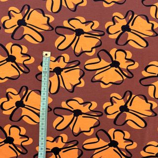 Jersey Retro flowers brown