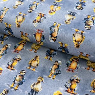 Jersey Raincoat ducklins grey digital print