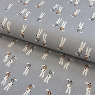 Jersey Bunny buddies grey digital print