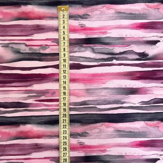 Szabadidő anyag Wavy stripes dark rose digital print