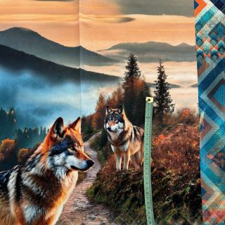 Szabadidő anyag Pack of Wolves PANEL digital print