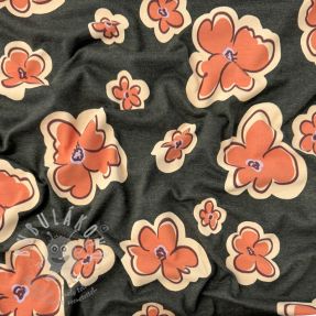 Jersey Flowers anthracite melange