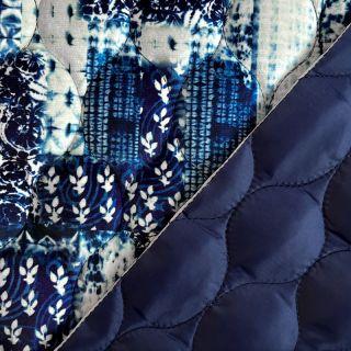 Steppelt anyag VELVET Patchwork navy digital print