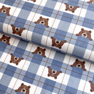 Pamutvászon FLANNEL Bear check jeans