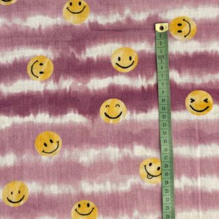 Dupla géz/muszlin Happy faces blush digital print