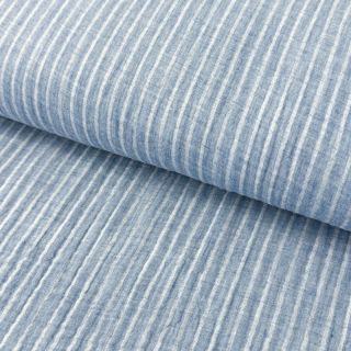 Dupla géz/muszlin YARN DYED Stripes light blue