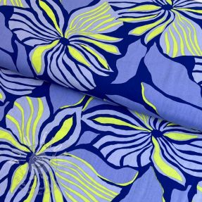 Viszkóz ECOVERO Florals cobalt digital print