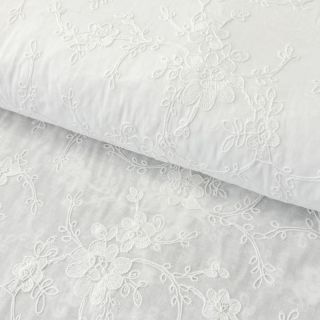 Pamutvászon Embroidery Zara white