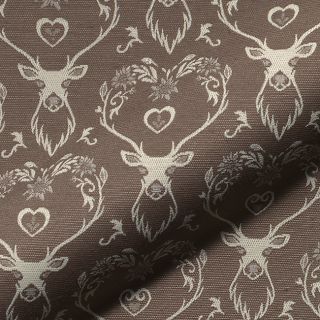 Dekorációs anyag jacquard DOUBLE FACE Landhaus Deer Heart taupe