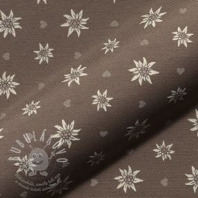 Dekorációs anyag jacquard DOUBLE FACE Landhaus Edelweiss taupe