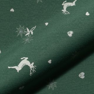 Dekorációs anyag jacquard DOUBLE FACE Landhaus Mixed Icon forest green