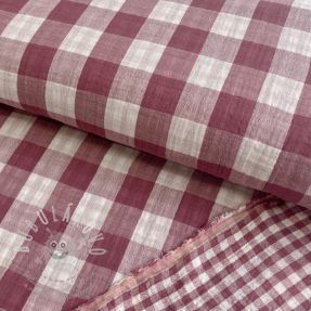 Dupla géz/muszlin Double sided CHECKS MINI rosewood