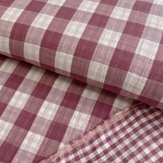 Dupla géz/muszlin Double sided CHECKS MINI rosewood