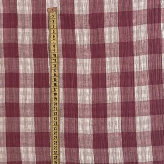 Dupla géz/muszlin Double sided CHECKS MINI rosewood