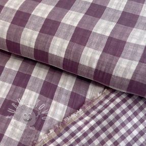 Dupla géz/muszlin Double sided CHECKS MINI grape