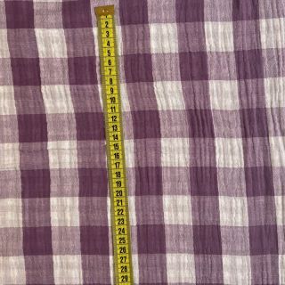 Dupla géz/muszlin Double sided CHECKS MINI grape