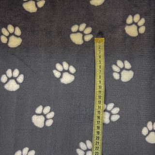 Wellness Fleece Dog paw dark grey