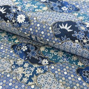 Dekorációs anyag jacquard Nuage allover bleu