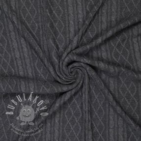 Pulóver anyag Jacquard CHAIN dark grey