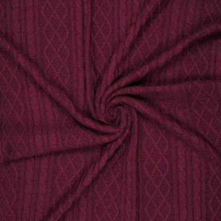 Pulóver anyag Jacquard CHAIN bordeaux