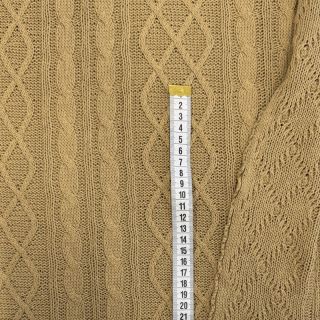 Pulóver anyag Jacquard CHAIN light brown