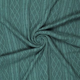 Pulóver anyag Jacquard CHAIN ocean green