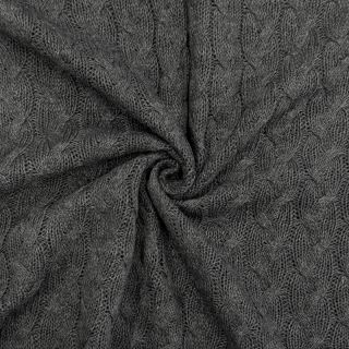 Pulóver anyag Jacquard CABLE dark grey