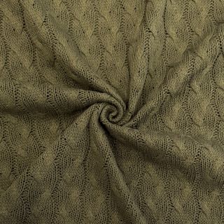 Pulóver anyag Jacquard CABLE camo green