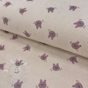 Kordbársony STRETCH Small bunny design F