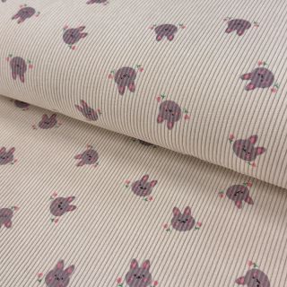 Kordbársony STRETCH Small bunny design F