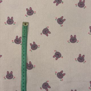 Kordbársony STRETCH Small bunny design F