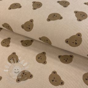 Kordbársony STRETCH Teddy bears design D