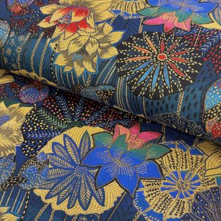 Dekorációs anyag jacquard Opium allover bleu