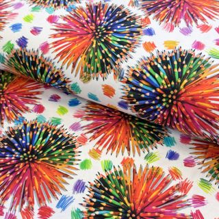 Jersey Pencil explosion circles digital print