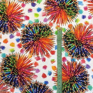 Jersey Pencil explosion circles digital print