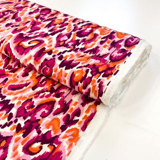 Viszkóz STRETCH Ikat fuchsia