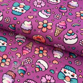 Jersey Sweet food fuchsia digital print