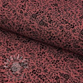 Dupla géz/muszlin Paisley flowers bordeaux